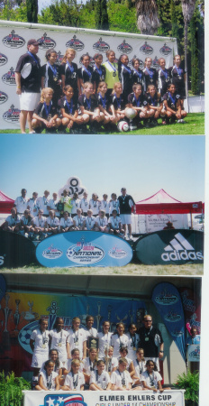Lauren Soccer team photo from, State, Region & National Championships, The Triple Crown!