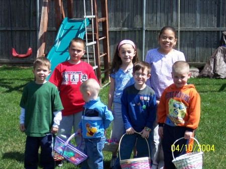 Taylor and his friends Easter egg hunt