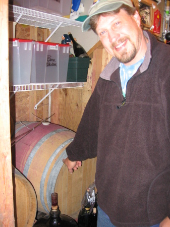 My husband Keith and "the wine!"