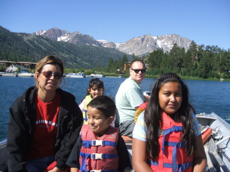 Laura,Dad and the kids on June Lake