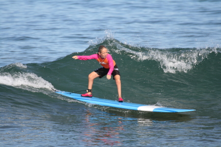 Katie surfing - Maui 2008