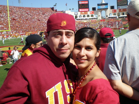 My daughter & her husband at a USC Game!!!