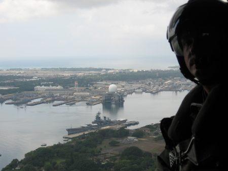 Flying over Pearl Harbor