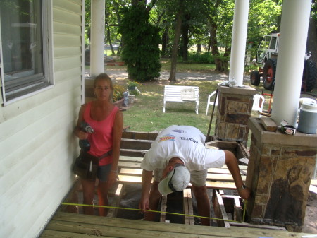 replacing porch (parent appreciation day)