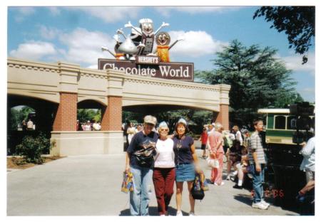 Pat, on right, with friends at Hershey World