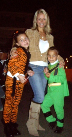 Me & my kids Taylor (9) & Shane (5) Halloween night 2006