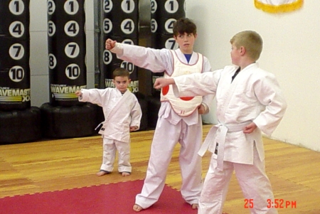 Jordan in his first Tae-Kwon-Do class