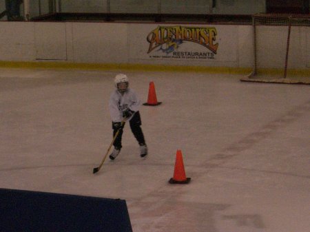 Josh playing hockey