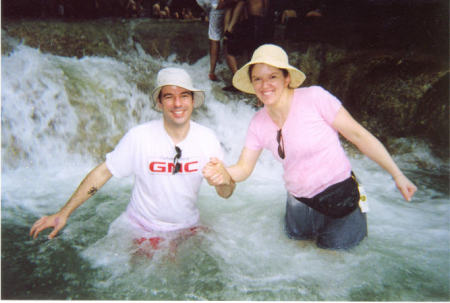 Kendra and I at the falls in Jamaica