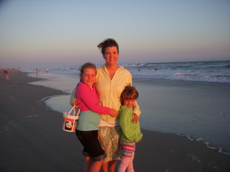 Mindy and the girls in Huntington Beach