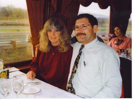 Gene and me on wine train in california