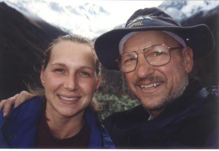 Theo and daughter Rachel with Mt. Everest beyond