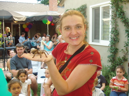 Holding a tarantella spider