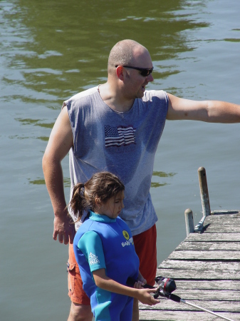 Daughter catching the Bigone