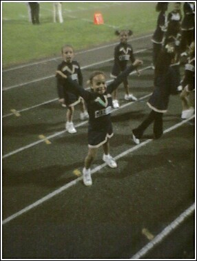 My daughter's the CUTEST cheerleader