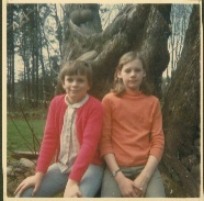 Patty Fritz & Sally Mansur waiting for Vicki Tucker to finish chores