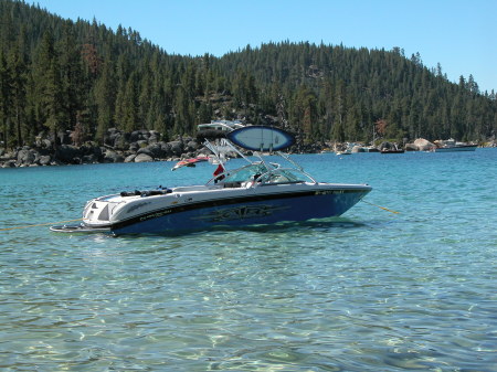 Our boat on Lake Tahoe.