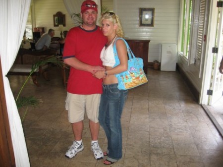 My and my husband leaving Antigua