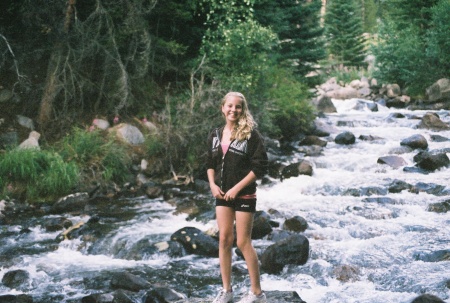 Chelsea at Crazy Creek Falls in the Beartooths on the Wyoming side