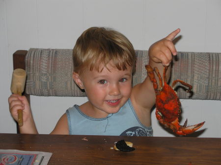Brendan and one unlucky crab