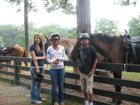 Nicole, Charles and Emily horseback riding