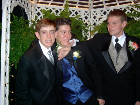 Son John (on left) and friends at Prom