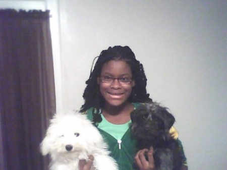 My Baby Girl and our Dogs Dollar Bill & Shadow