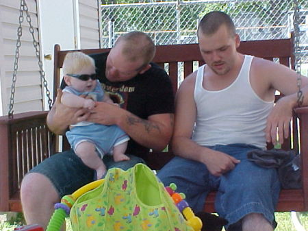 my two sons with the newest grandson