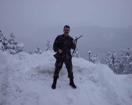 In the snow in Sarajevo