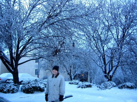 Andrew shovels some snow!