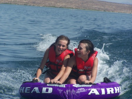 Victoria and Heather on Lake Mohave