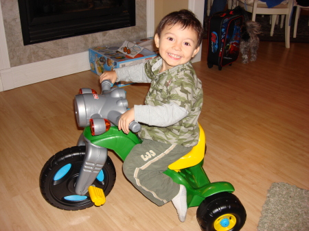 Enoch and his motorcycle