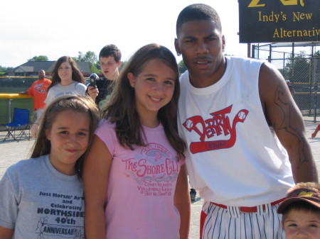 My kids with Nelly the rapper. He plays in the big tournaments against the team Im on and was nice enough to take a second to let me take this pic.