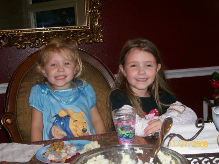 Our girls on Thanksgiving Day 2008