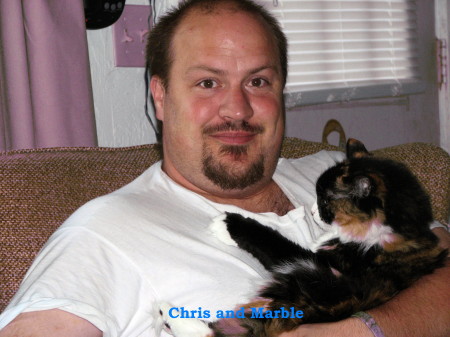 My hubby Chris and my cat Marble