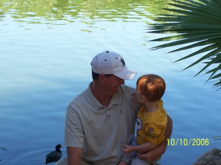Nathan with Daddy at the zoo