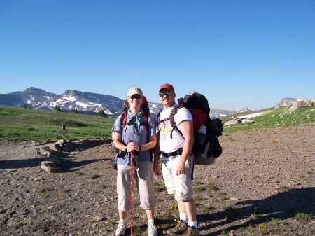 Me and Jen hiking the tetons
