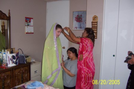 getting ready for our Engagement Party(Aug,20,05)