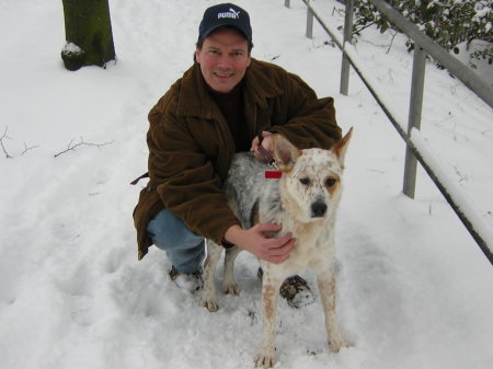 Shaun and our dog Jack in Seattle, 2004