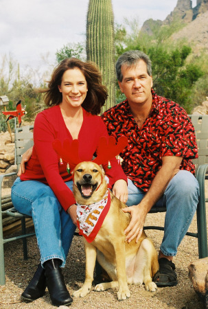 Sherry, husband Doug & dog Apache