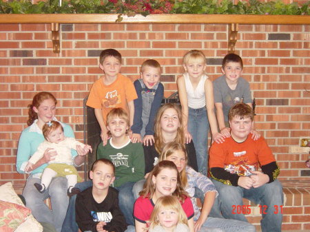 New Years Eve 2005, with my grandchildren, all 13 of them