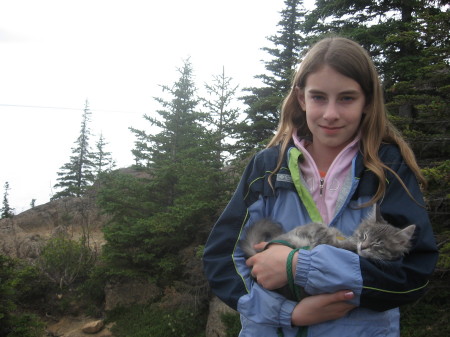 Erin, 12, and kitty Samson