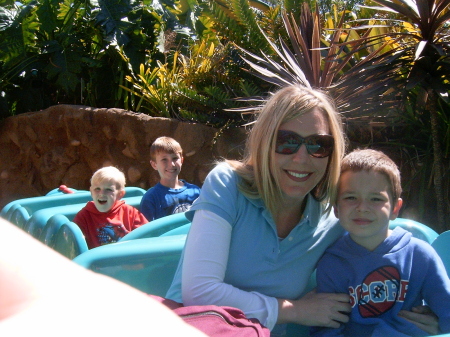 Disneyland with my nephew and 2 sons in the background.