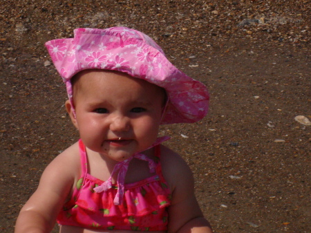 Zophia's first time on the beach. 6/15/08