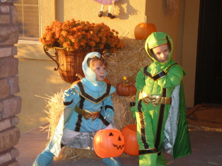 Zach and Taylor as Power Rangers