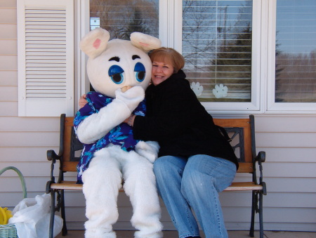 My wife,and the Easter bunny(actually the oldest grandaughter) 2005