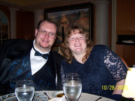 At Dinner on a formal night at sea on board the Coral Princess