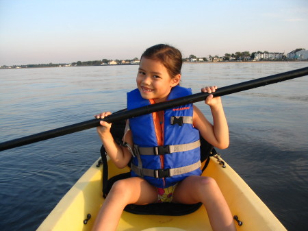 Jessica learning to kayak in 2006