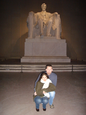 Me & my hubby at the Lincoln Memorial, it was awesome!