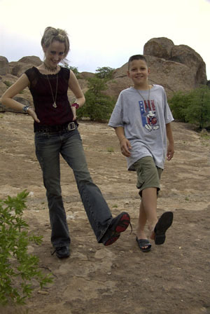 Switching shoes at The City of Rocks